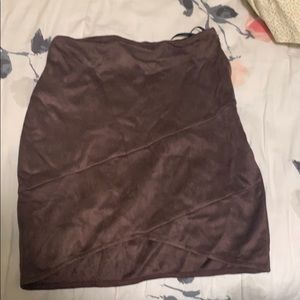 NEW missguided chocolate faux suede mini skirt
